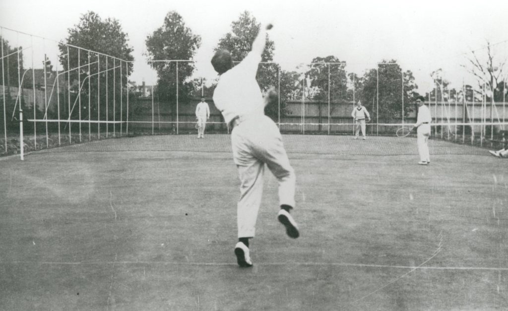 Game of tennis being played during Jones era